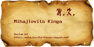 Mihajlovits Kinga névjegykártya